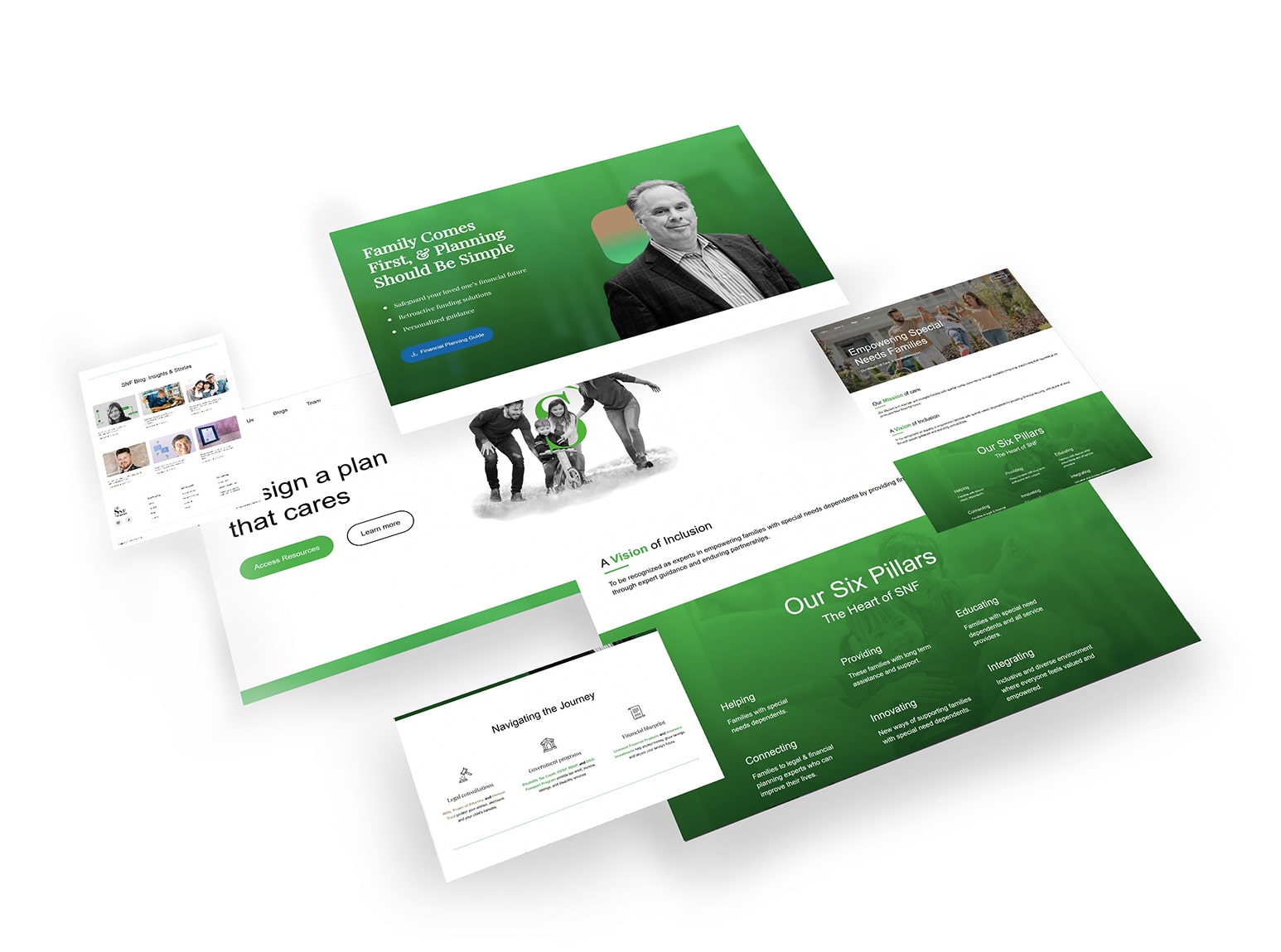 SNF Navigation website mockup