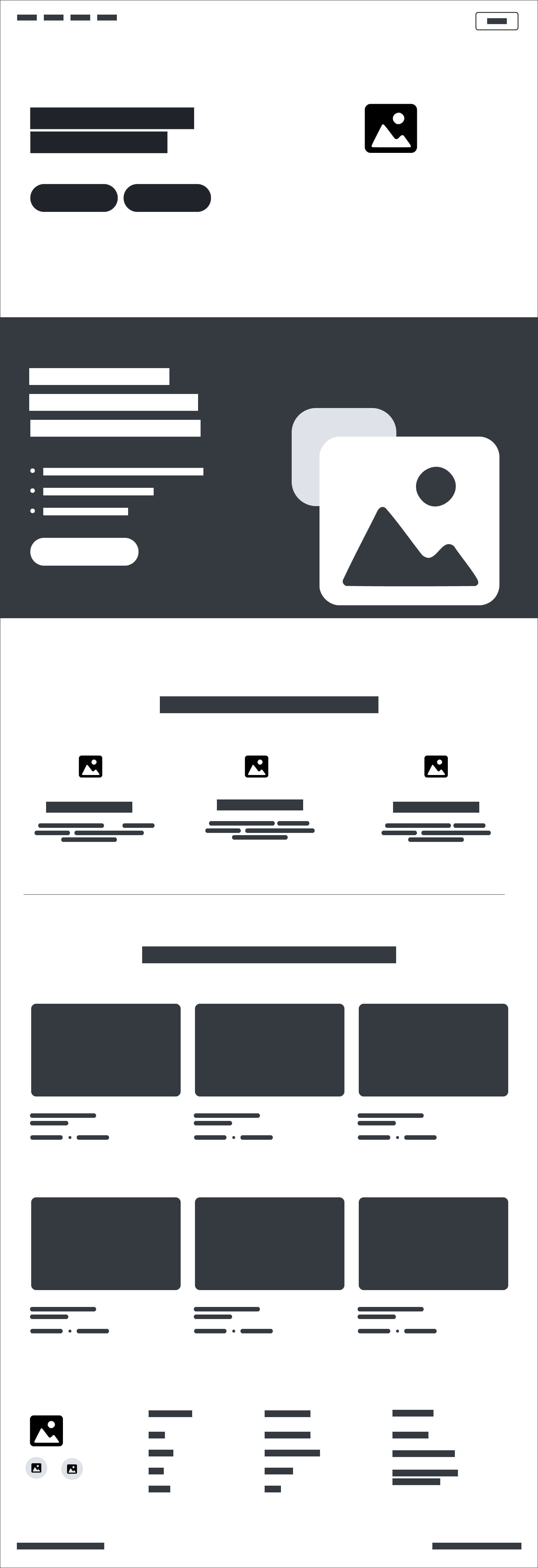 Low-fidelity wireframe showing basic layout, content structure, and initial UX flow before visual design
